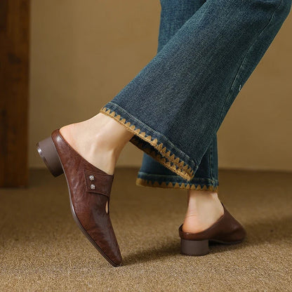 Olga | Genuine Leather Mules