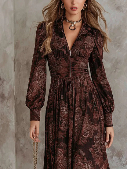 ASHMORE LANE | Vintage Print Long Dress