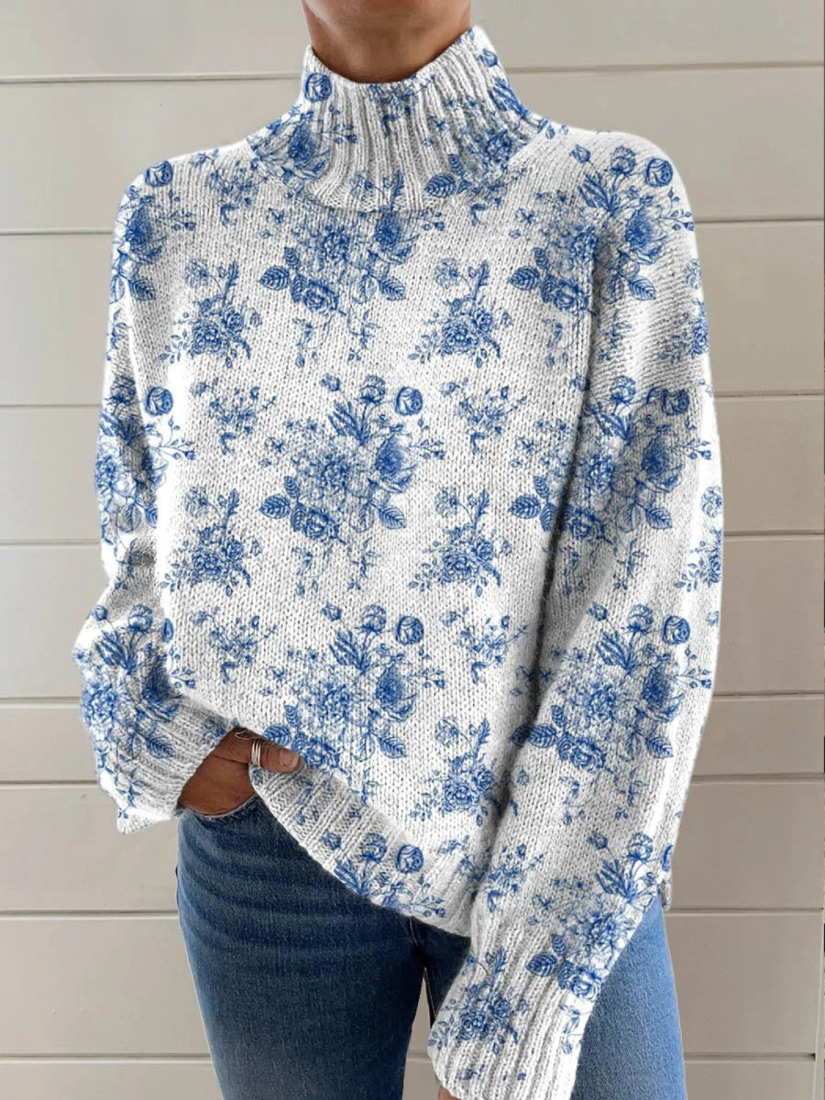 Ashmore turtleneck in the Blossom print
