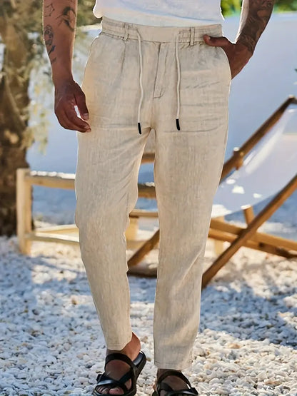 ASHMORE LANE | Wide-Leg Linen Drawstring Trousers