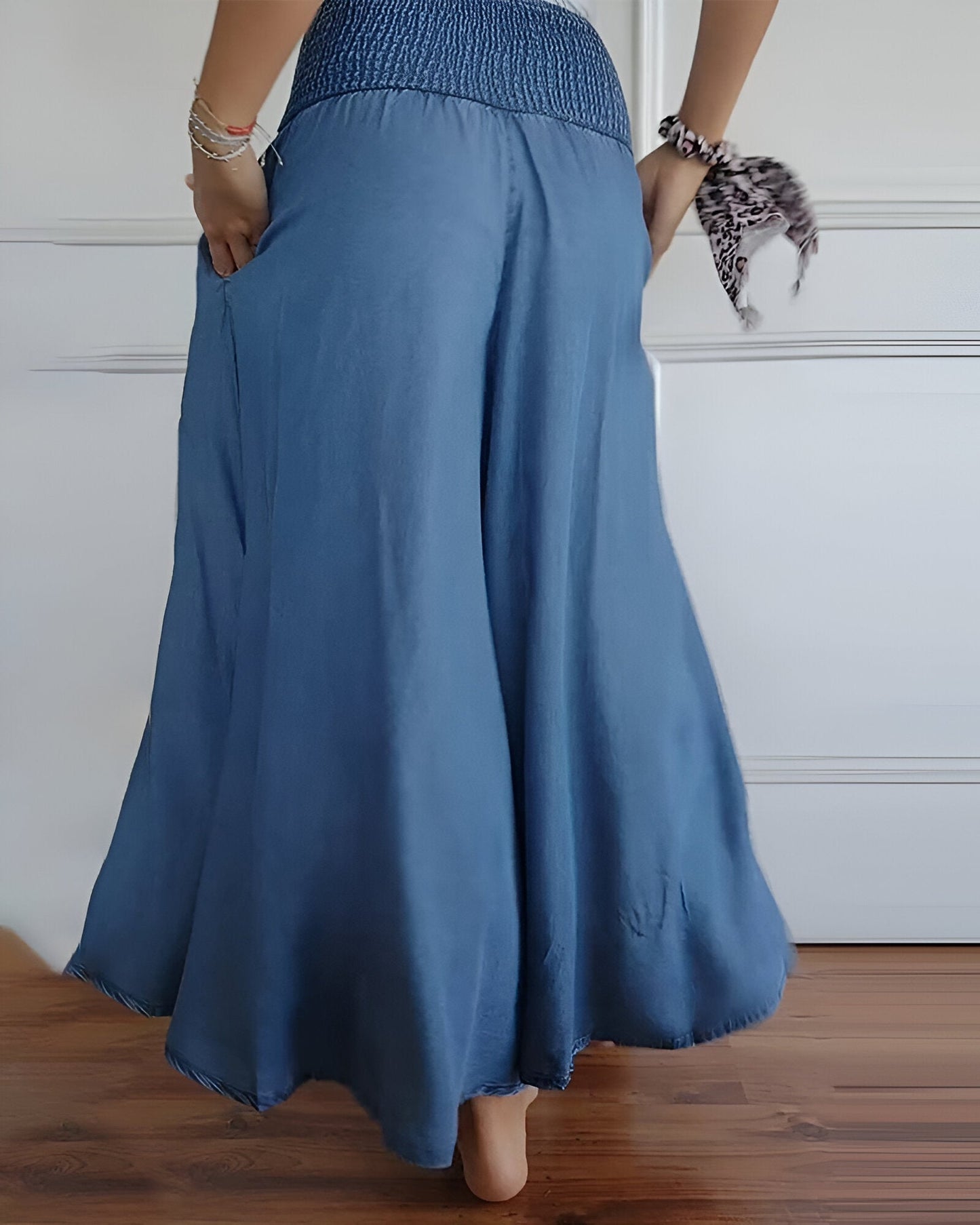 ASHMORE LANE | Smocked-Waist Wide Trousers
