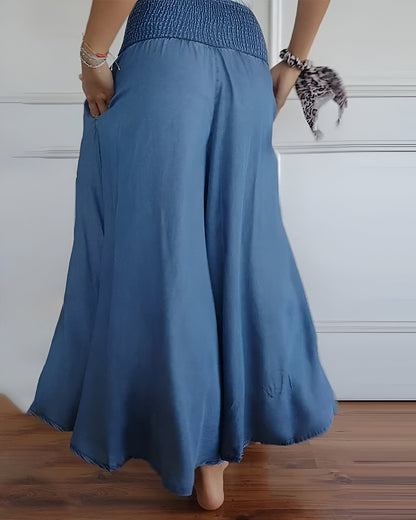 ASHMORE LANE | Smocked-Waist Wide Trousers