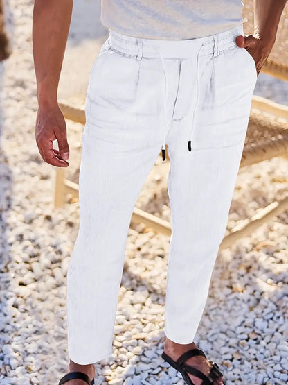 ASHMORE LANE | Wide-Leg Linen Drawstring Trousers