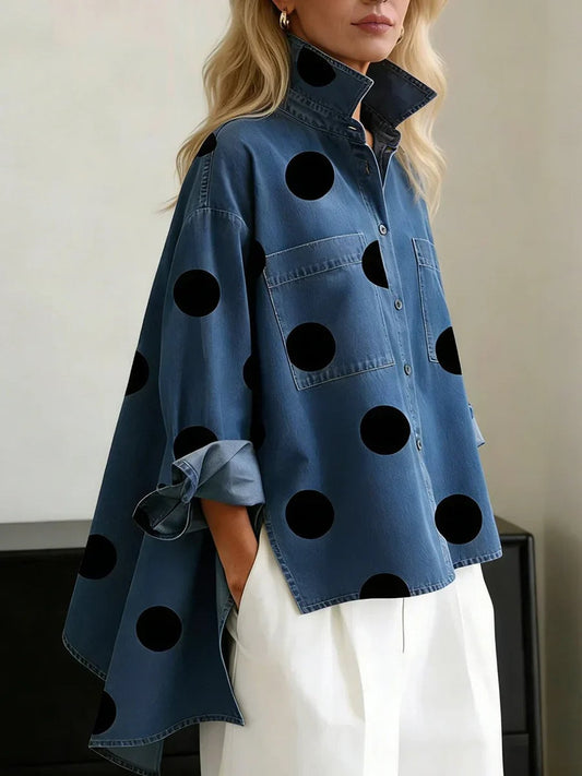 Kimberlee | Polka Dot Button-Up Shirt