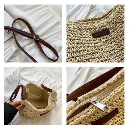 ASHMORE LANE | Camille Woven Round-Handle Bag