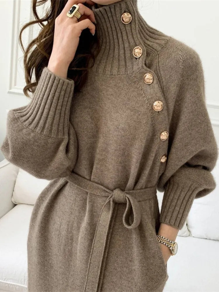 Katerina | Roll Neck Knit Dress