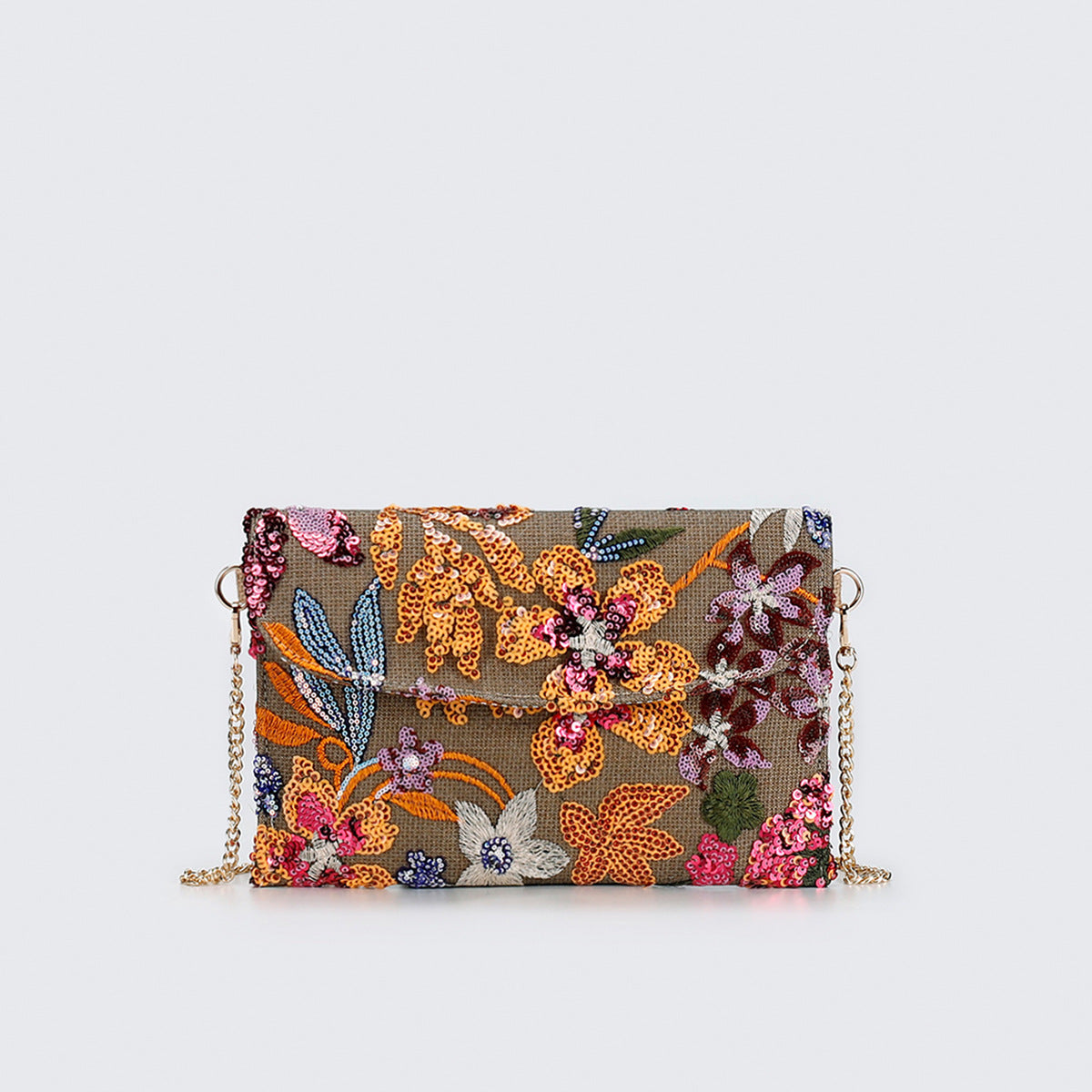 EMBERBLOOM | FLORAL SEQUIN CLUTCH CROSSBODY BAG