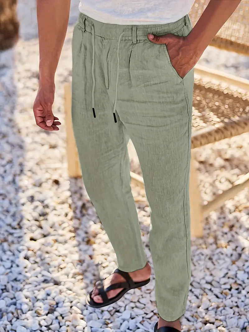 ASHMORE LANE | Wide-Leg Linen Drawstring Trousers