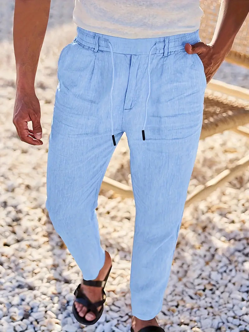 ASHMORE LANE | Wide-Leg Linen Drawstring Trousers