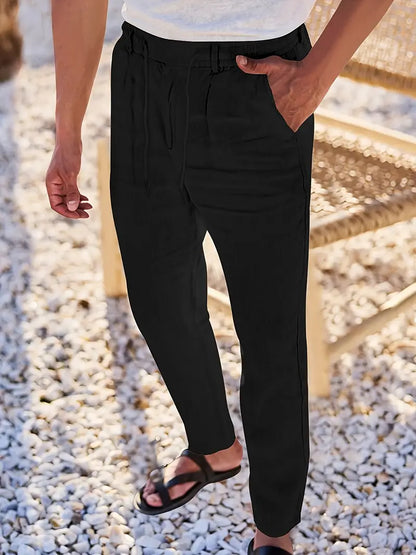 ASHMORE LANE | Wide-Leg Linen Drawstring Trousers