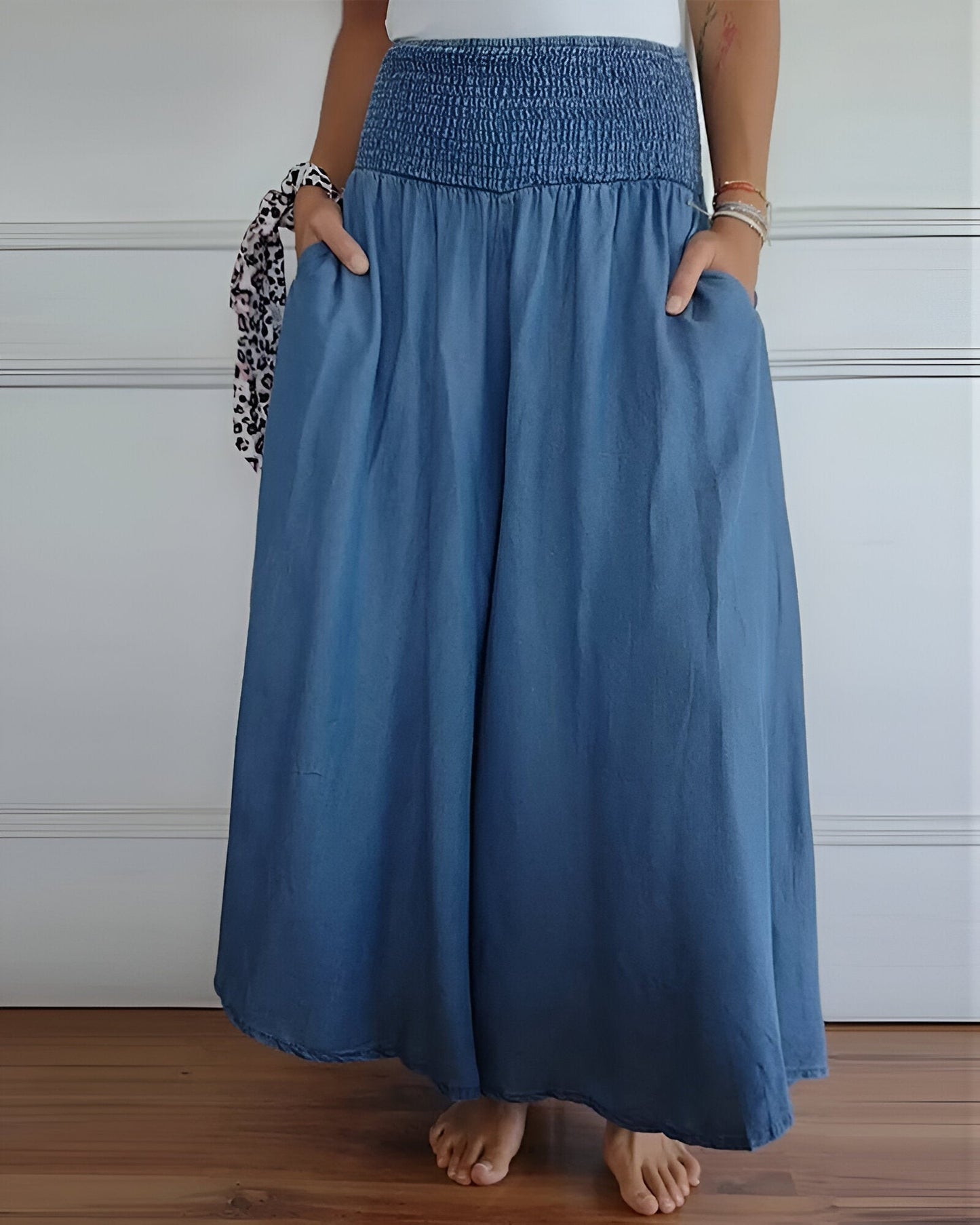 ASHMORE LANE | Smocked-Waist Wide Trousers