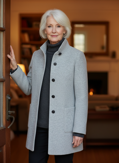 Eleonora | Button-Front Tailored Midi Coat