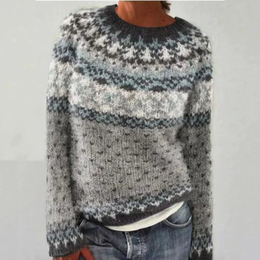 Willa | Patterned Round Neck Knitwear