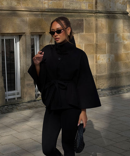The Chelsea Cape in black