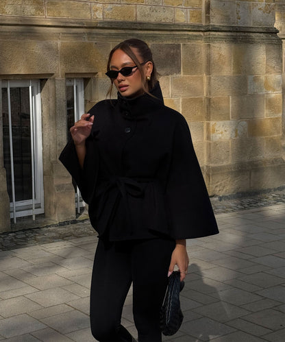 The Chelsea Cape in black