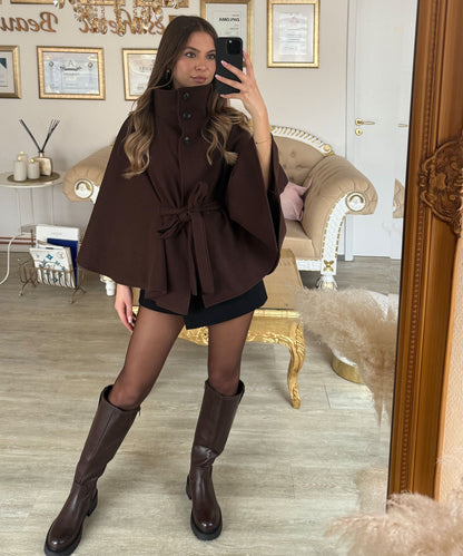 The Chelsea Cape in brown
