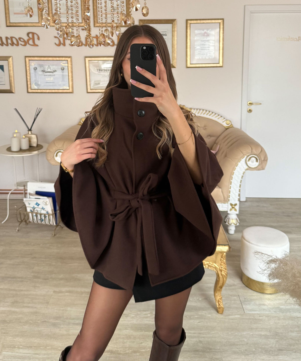 The Chelsea Cape in brown