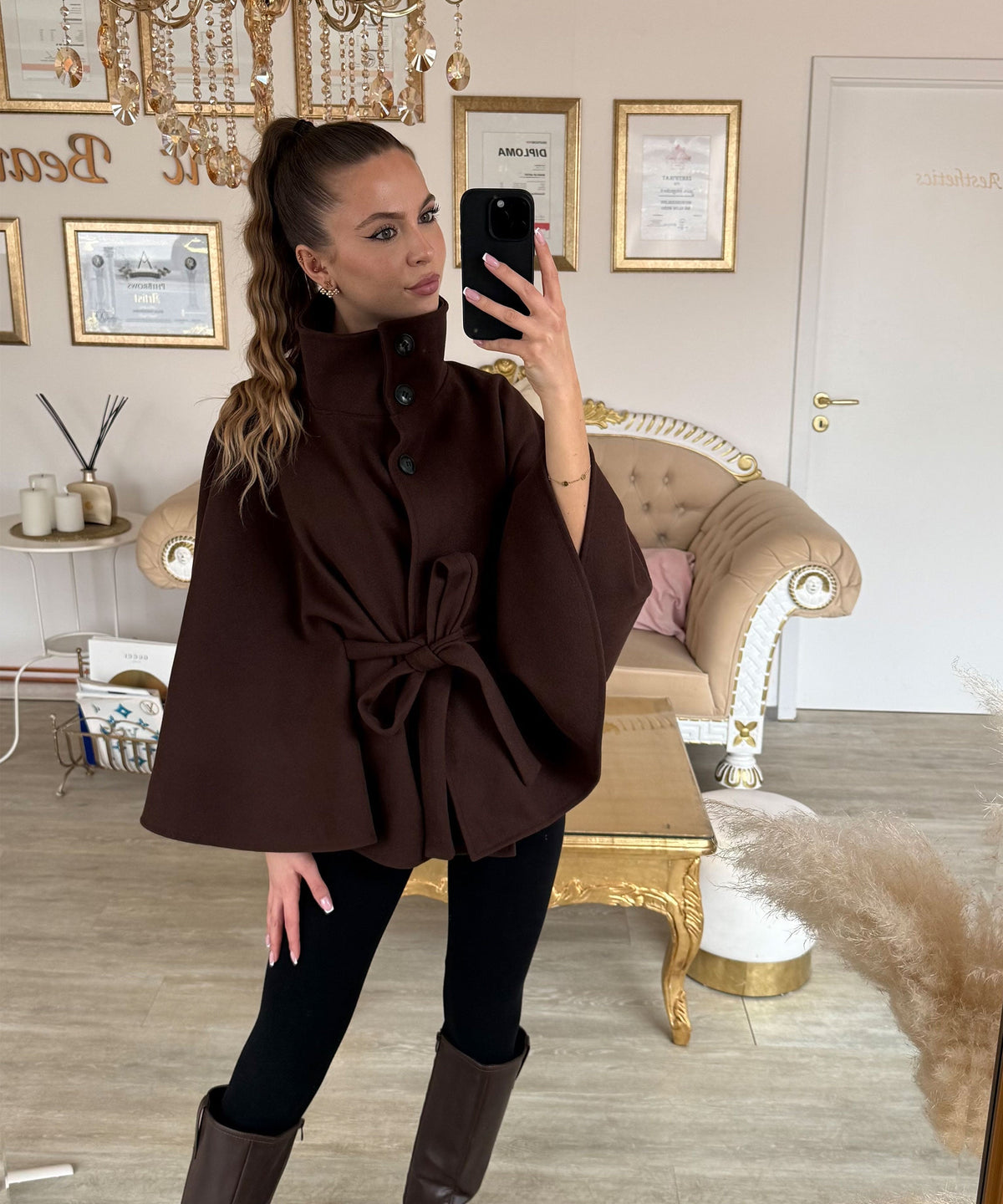 The Chelsea Cape in brown