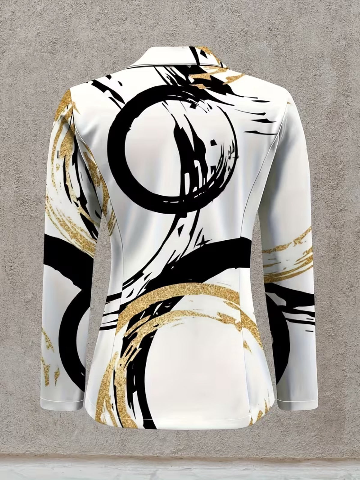 Printed tailored blazer in Ivory Brushstroke