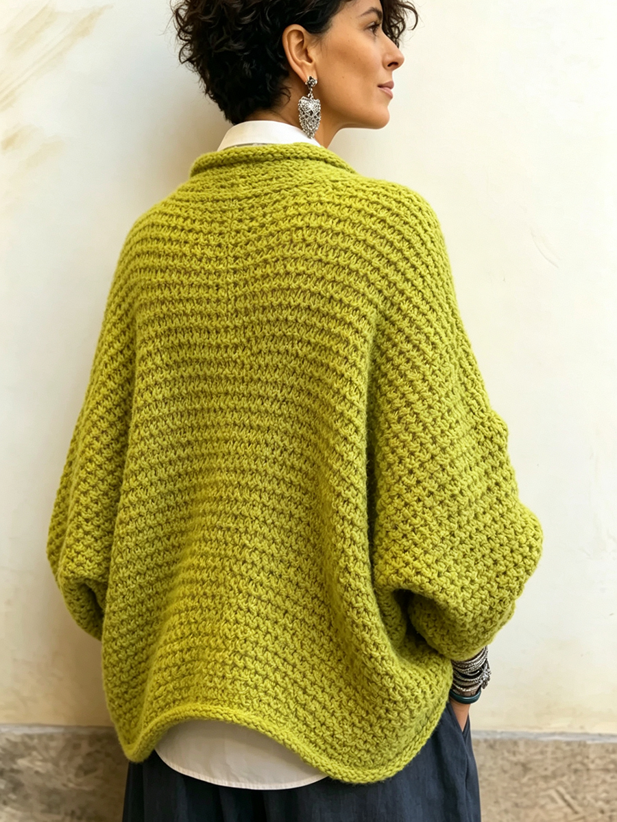 Paulina™ | Relaxed Batwing Sleeve Crossover V-Neck Sweater