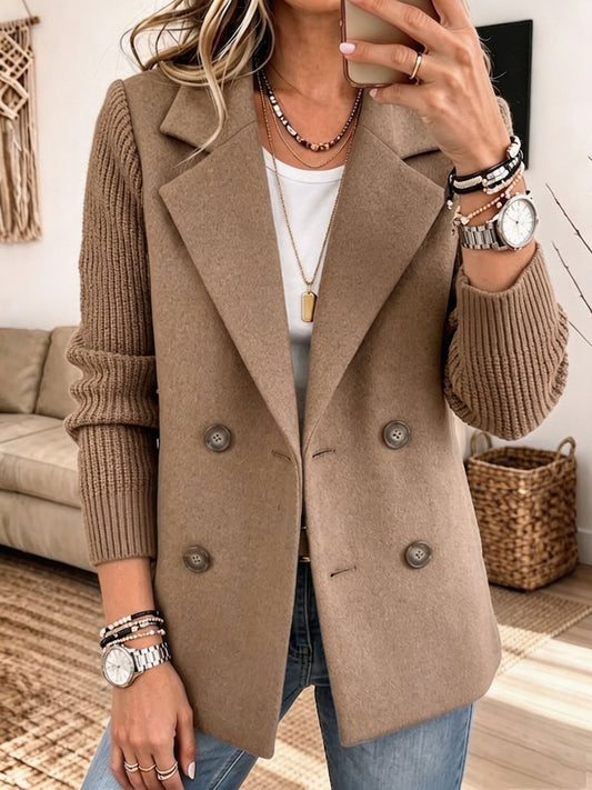 Knitted-Sleeve Blazer – Tailored, Warm and Relaxed