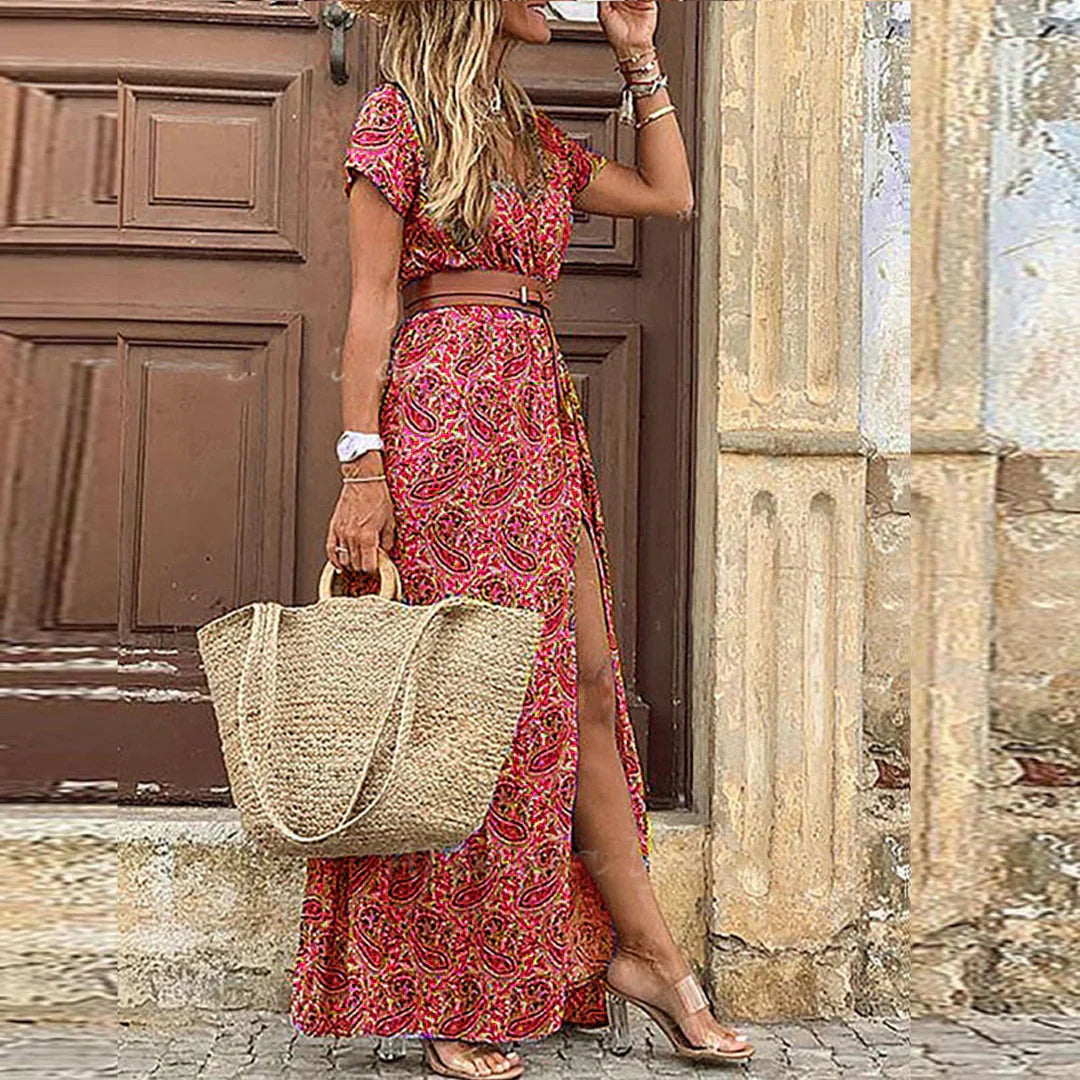 ASHMORE LANE | Bohemian Gathered-Waist Dress