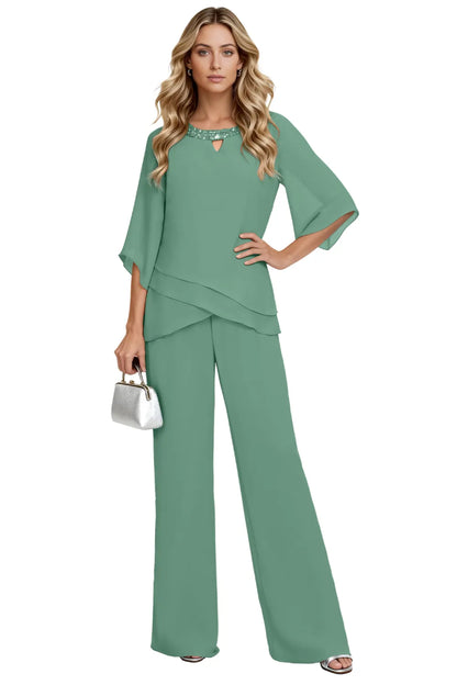 Sophisticated Loose-Fit Formal Pant Set