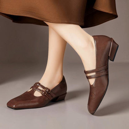 Marisol | Brogued Dual-Strap Mary Jane Pump