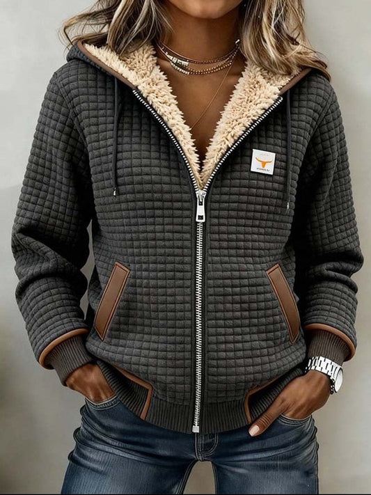 Aspen | Sherpa-Lined Quilted Zip-Up Hooded Jacket