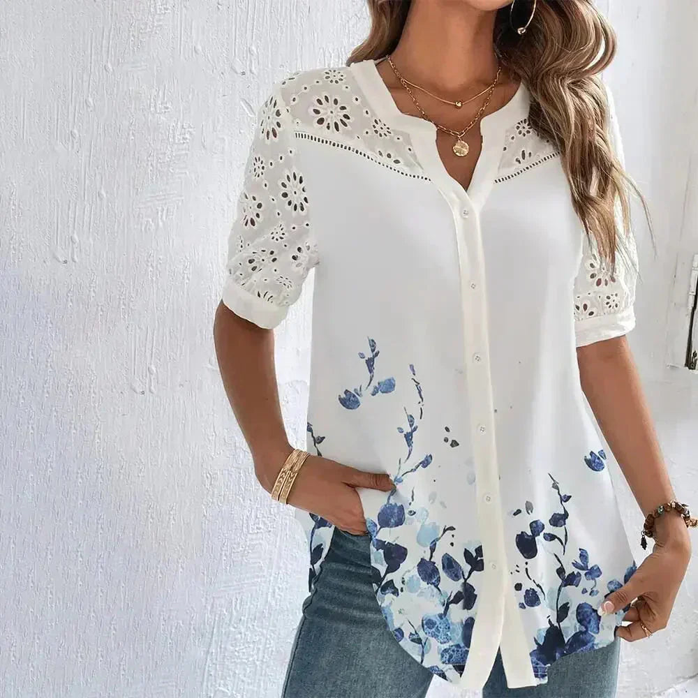 ASHMORE LANE | Tanja Lace Short-Sleeve Blouse