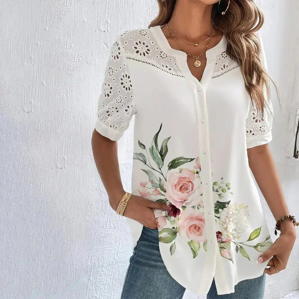 ASHMORE LANE | Tanja Lace Short-Sleeve Blouse