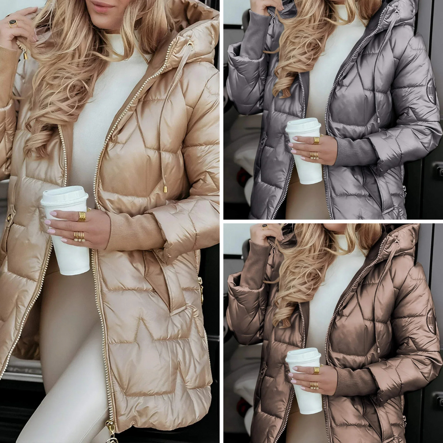 Mageina - Elegante Cappotto Invernale Con Cappuccio e Imbottitura